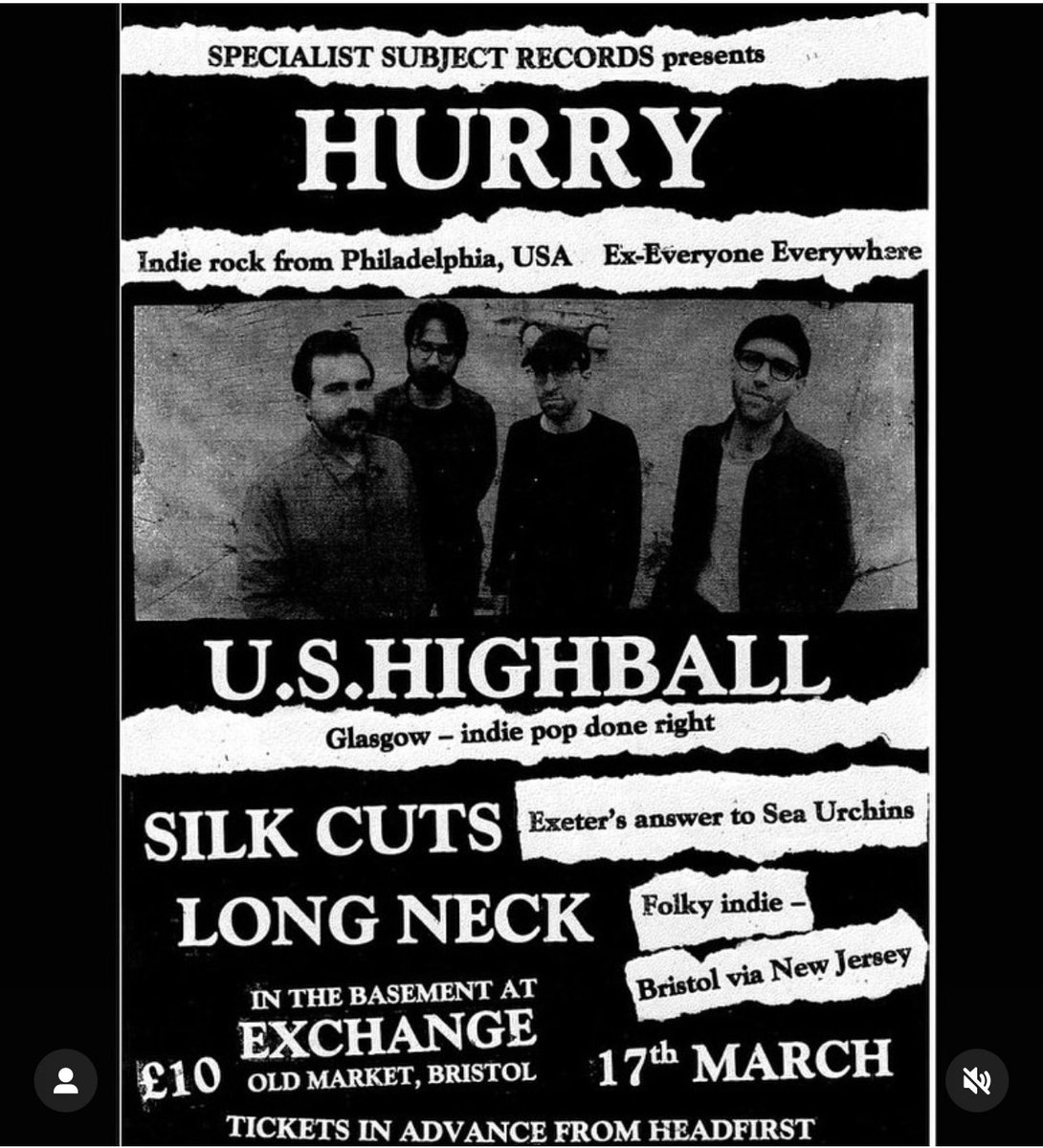 We’re playing at The Exchange in Bristol on the 17th of March with these ⬇️