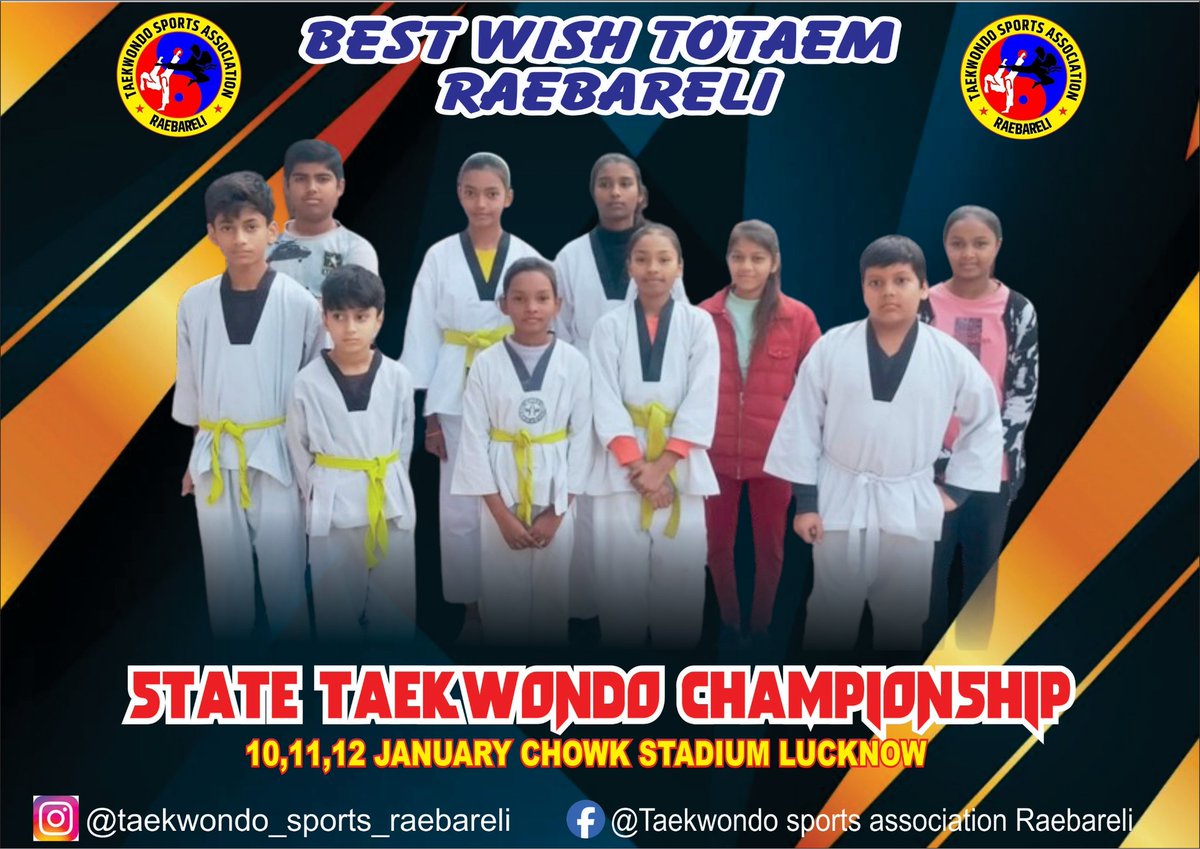 TkdRbl's tweet photo. Best wish to all player and coach ✨👍🥋
#tarkwondo_raebareli
@AdityaRajat @dmraebareli https://t.co/1rvSEUESyJ