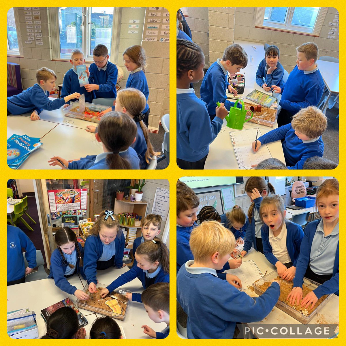 5_bedford's tweet photo. We had a lovely English lesson today becoming investigators. We had to dig through sand trays and use our inference skills to find out clues about the character the items belonged to @BedfordPrimary https://t.co/D36HuCwWKT