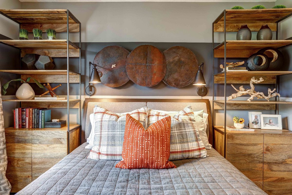 Personalize your space. 🧡🏠

🎨 Brianne Wilhelm 
📚 <a href="/westelm/">west elm</a> 
💡 Lighting World

#interiordesign #interiorinspiration #interiordecor #homedecor #bedroomgoals #bedroomdecor #bedroomstyling #bedroomdesign #interiordesigner #interior #interiorstyling #popofcolor #addcolor #home
