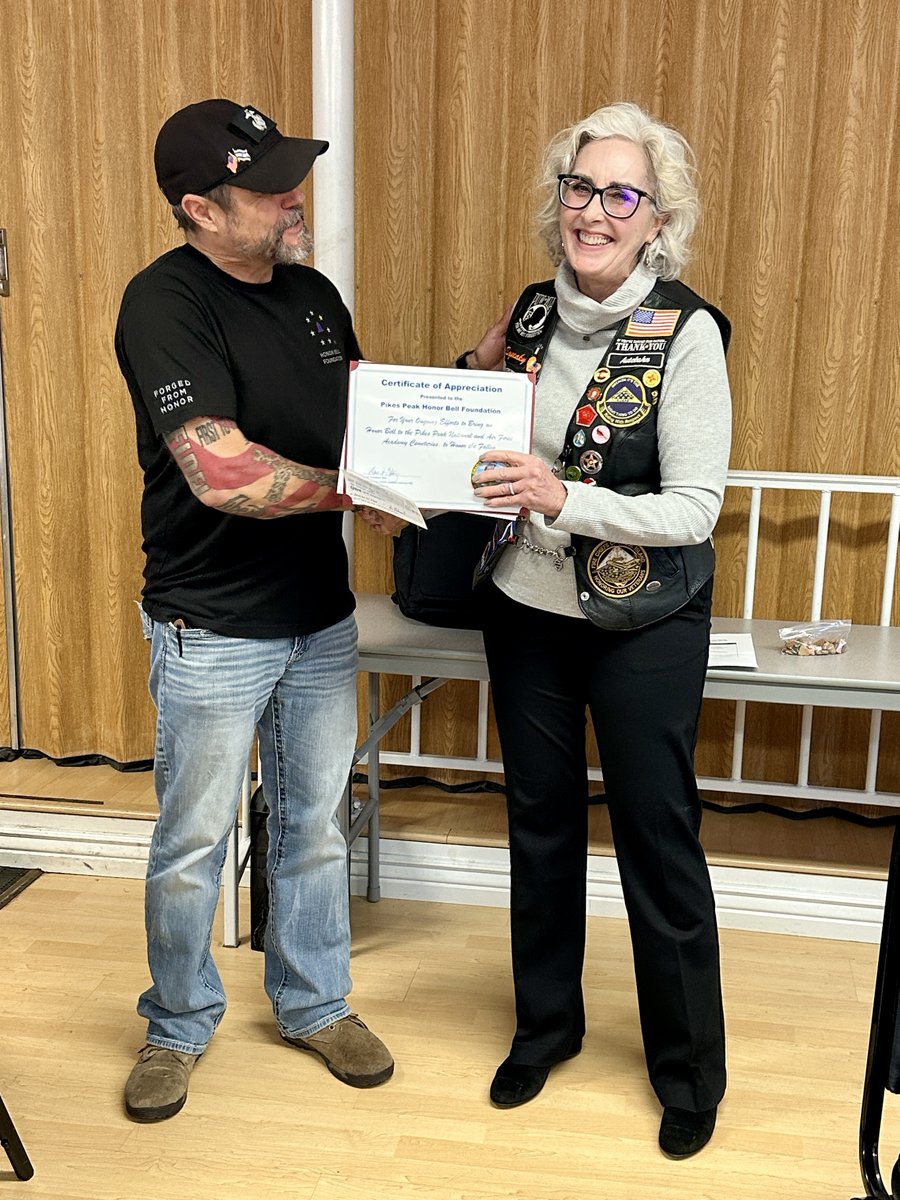 TheHonorBell's tweet photo. Many thanks to the Patriot Guard Riders of Colorado for your generous support and dedication towards making the Pikes Peak Honor Bell a reality 🇺🇸 https://t.co/uto5FVu4kD