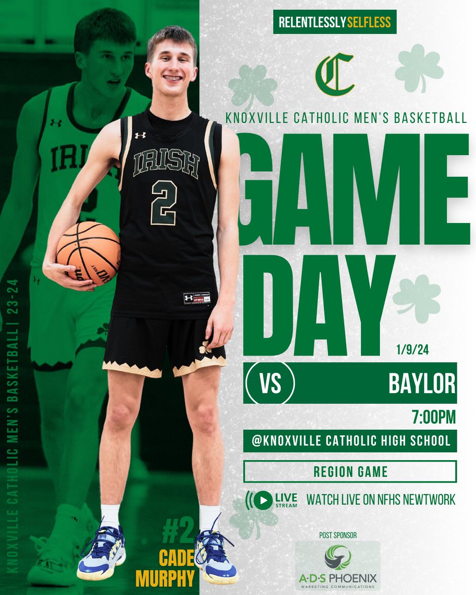 catholic_hoops's tweet photo. GAME 1️⃣9️⃣
.
⌚️7:00PM
🆚 BAYLOR
📍KNOXVILLE CATHOLIC HS
📺 NFHS
.
#CatholicBasketball 
#RelentlesslySelfless https://t.co/0iSkLnPjzw