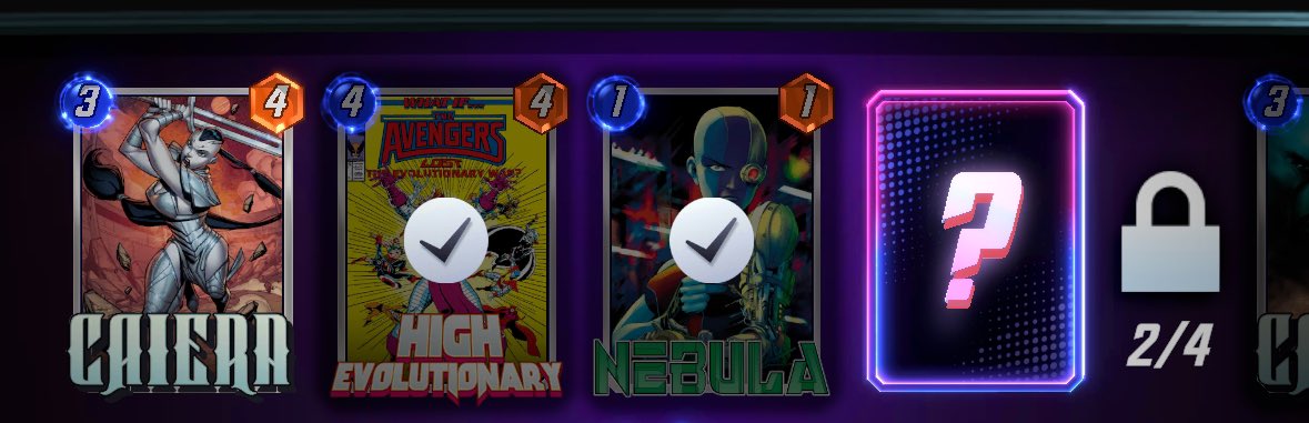 Alatzobitx's tweet image. La tercera vez ya que se me desbloquea todo.....menos la puta carta que quiero. @MARVELSNAP por favor....dad algo de prioridad a las cartas nuevas cada vez que gastemos una llave 😒😒😒
