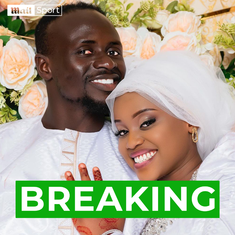 MailSport's tweet photo. Liverpool legend Sadio Mane marries his '18-year-old long-term girlfriend' in Senegal

He's finally tied the knot after 'years of paying her bills while she was at school' 👇