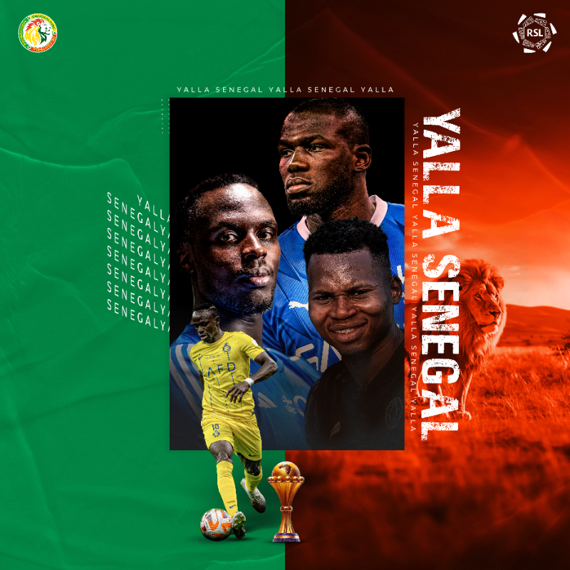 SPL_EN's tweet photo. 🇸🇦🤝🇸🇳
 
We wish the best of luck to our RSL stars representing the Lions of Teranga at #AFCON2023 🦁💪
 
#yallaRSL | #yallaSenegal | @GaindeYi https://t.co/WTqOz0GPjg