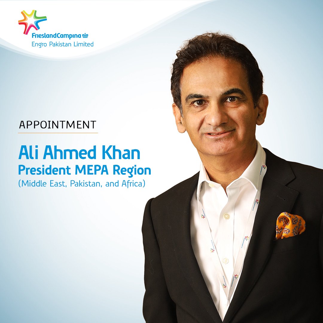 Ali Ahmed Khan’s exemplary performance has led to his appointment to the executive board of FrieslandCampina Global. Read more by clicking on the link: frieslandcampina.com.pk/ali-ahmed-khan…