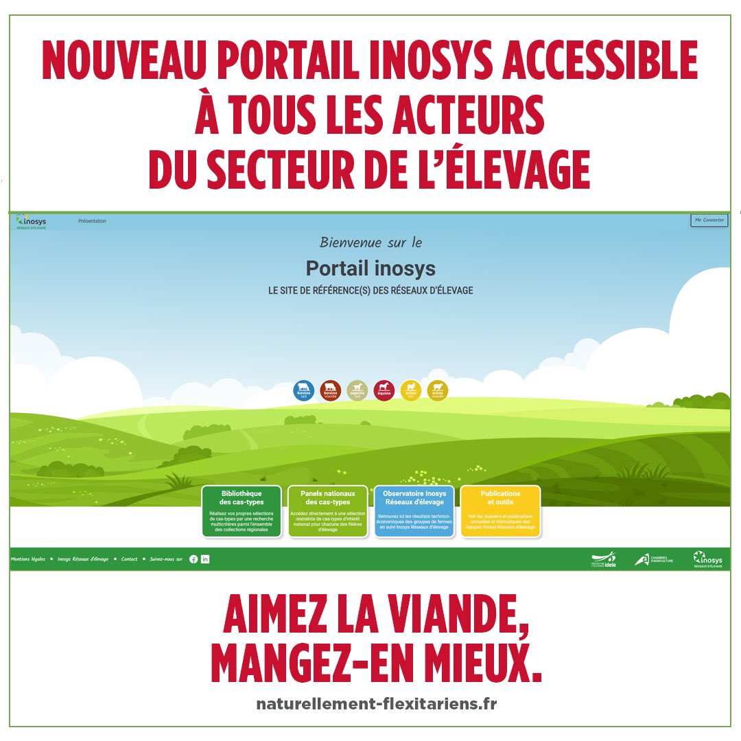 Interbev_HDF's tweet image. Le dispositif national #INOSYS Réseaux d’élevage a un objectif : analyser l’évolution des exploitations pour outiller et accompagner les acteurs du secteur de l’#élevage face aux enjeux de demain. Le nouveau portail est à découvrir ici portail.inosys-reseaux-elevage.fr/FR/ @InstitutElevage