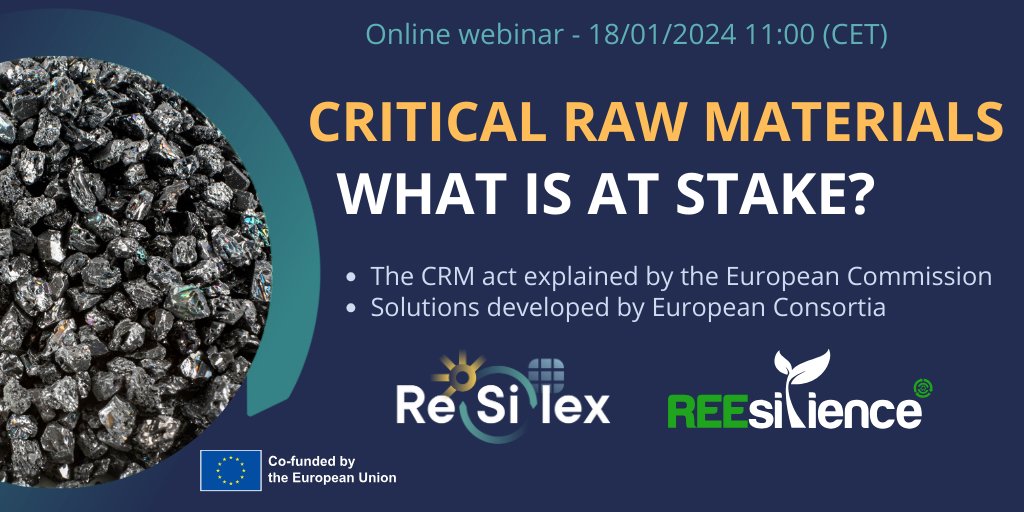 🌟 𝐅𝐢𝐧𝐚𝐥 𝐂𝐚𝐥𝐥: "𝐓𝐫𝐚𝐧𝐬𝐟𝐨𝐫𝐦𝐢𝐧𝐠 𝐄𝐮𝐫𝐨𝐩𝐞 𝐰𝐢𝐭𝐡 𝐂𝐫𝐢𝐭𝐢𝐜𝐚𝐥 𝐑𝐚𝐰 𝐌𝐚𝐭𝐞𝐫𝐢𝐚𝐥𝐬" 🧲

Don't miss your last chance to join our CRM webinar!

📅 Jan 18, 2024
⏰ 11 AM CET
🔗 Register: us02web.zoom.us/webinar/regist…

#REEsilience #HorizonEU #RESiLEX