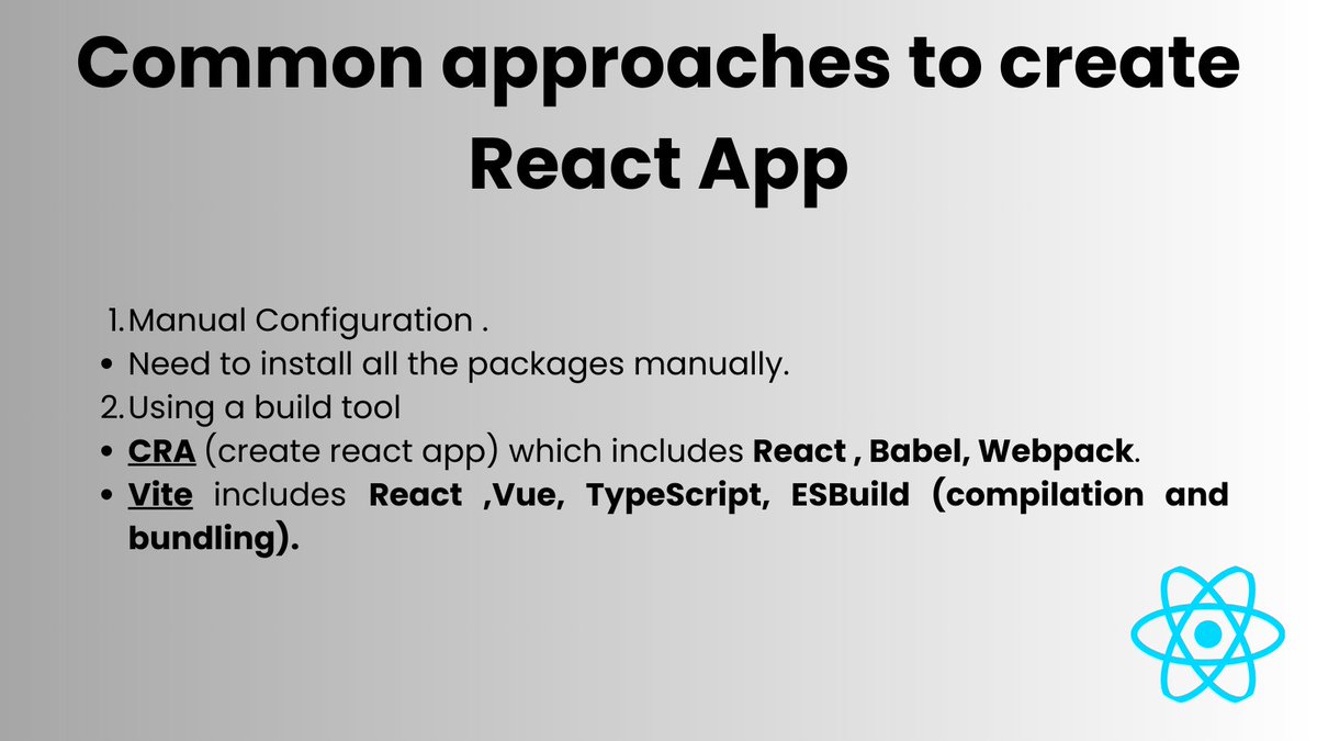 samarthanandk's tweet photo. I used to think create-react-app is the only way to create react app :/

#frontenddevelopment #frontend #React #reactjs https://t.co/U6uI8eS3CZ