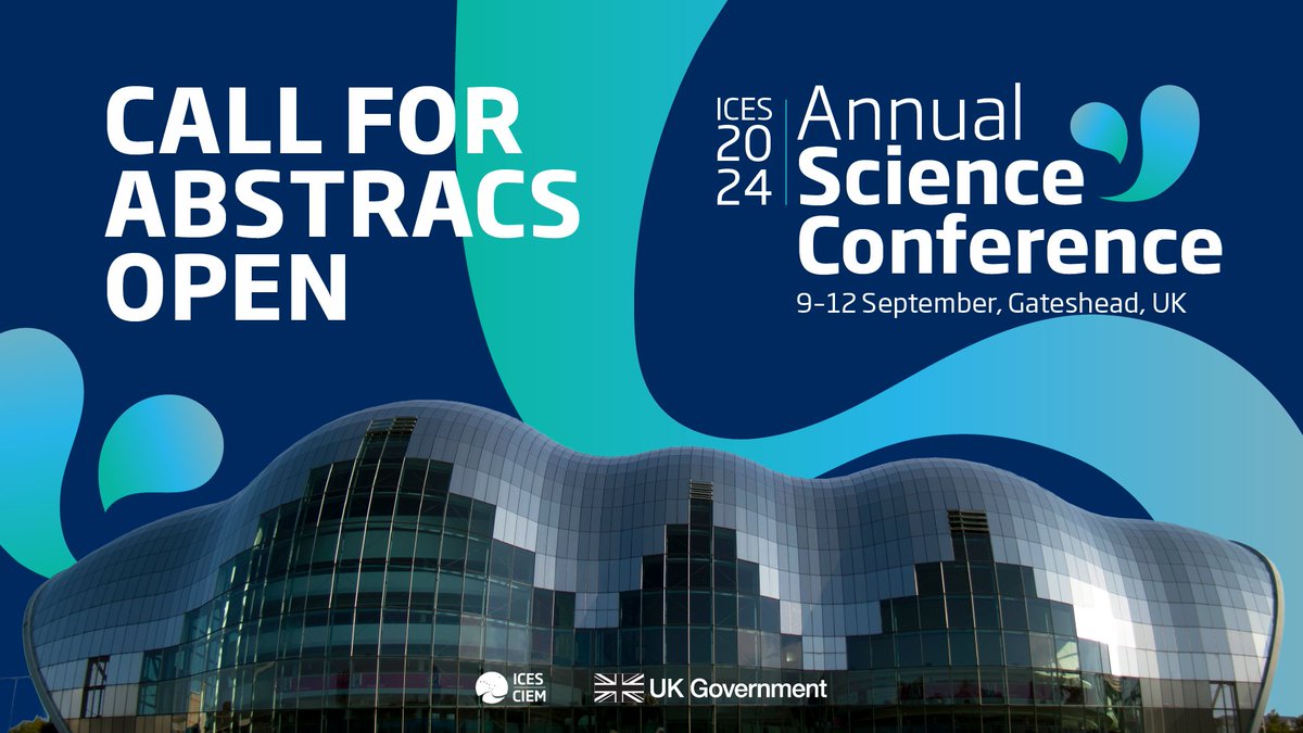 📢 #ICESASC24 NEWS! Call for abstracts for ICES Annual Science Conference 2024 is now open! Join us in Gateshead, UK, for a week of science! 🌊 Explore all theme sessions: ices.dk/events/asc/202… ➡️ Send us your abstract: ices.dk/events/asc/202… 🗓️ Submission deadline: 22 March