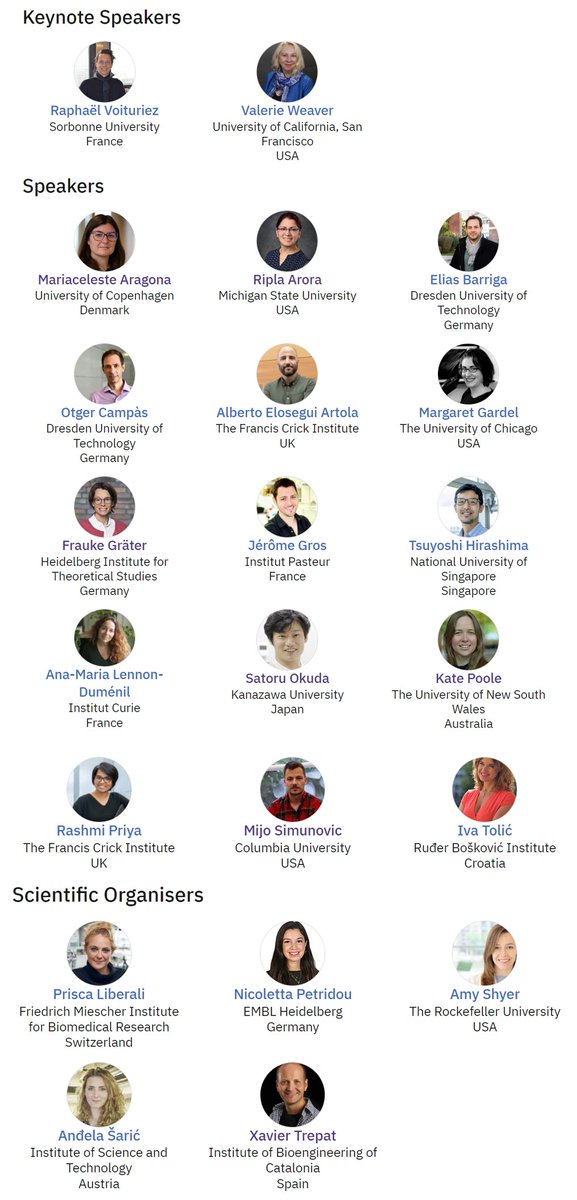 The mechanics of life: from development to disease (15 - 18 Apr 2024, EMBL Heidelberg).  Lots of slots for contributed talks, flash talks, etc.  Deadline approaching! #EESMechanobiology embl.org/about/info/cou…