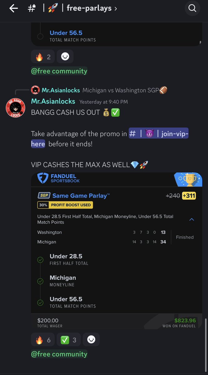 AsianLocksLLC's tweet image. Free plays for the free VIP community sweeps 3-0 💰🧹

It is free to join the community and get free plays daily so why not tap in below ⬇️👀

@Asianlocks2Mr : CFB SGP +311✅

@SportAnalyticss : Avalanche ML -125✅

@RecklessAsian : Bulls TT O110.5 -120✅

whop.com/mr-asianlocks-…