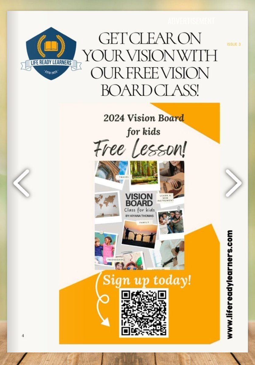 LRLearners's tweet photo. Have you signed up for your free vision board class yet? #visionboard #2024visionboardforkids #lifeskills #lifeskillsteacher #kiyanathomas https://t.co/ZTLFUz9AqX