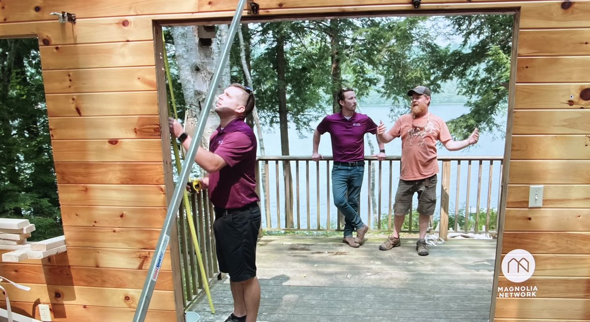 SummerSpaceUSA's tweet photo. We had a blast working with the @mainecabinmstrs!

We helped come up with a plan to extend 
the outdoor living space on this Maine camp.

Tune into the the @magnolianetwork to watch!
#maine #mainecabinmasters #mainecabin #summerspace #retractableawnings #thewaylifeshouldbe https://t.co/9Z13Hftdnk