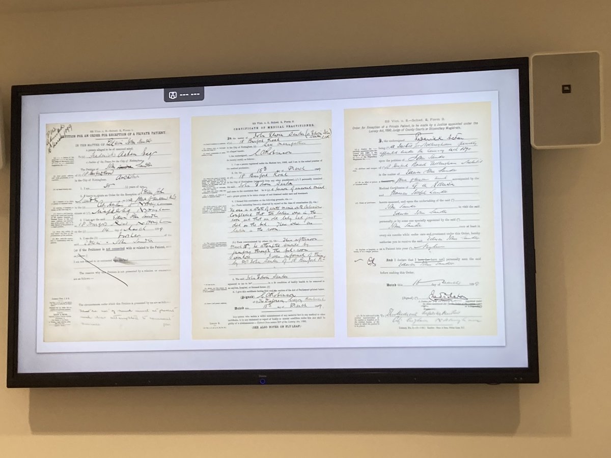 Jaime McMurtie from #Nottinghamshire Archives, ready to start her talk on the healthcare records held by the Archives and what they can tell us about mental health. Part of <a href="/NTUSocSciences/">NTU School of Social Sciences</a> project ‘Fifty Years of @74msrc’ led by <a href="/Verusca/">Verusca Calabria</a> and funded by <a href="/HeritageFundUK/">The National Lottery Heritage Fund</a>