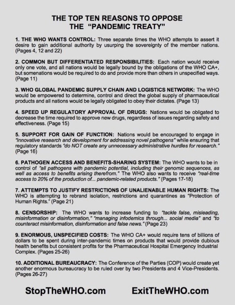 louisaubin's tweet photo. Multiples raisons pour rejeter les amendements proposés au Règlement Sanitaire International (RSI)... avant qu'il ne soit trop tard https://t.co/3s2mabxxm5 #WHOPowerGrab #StopTheWHO #ExitTheWH https://t.co/98dyoDfiY9
