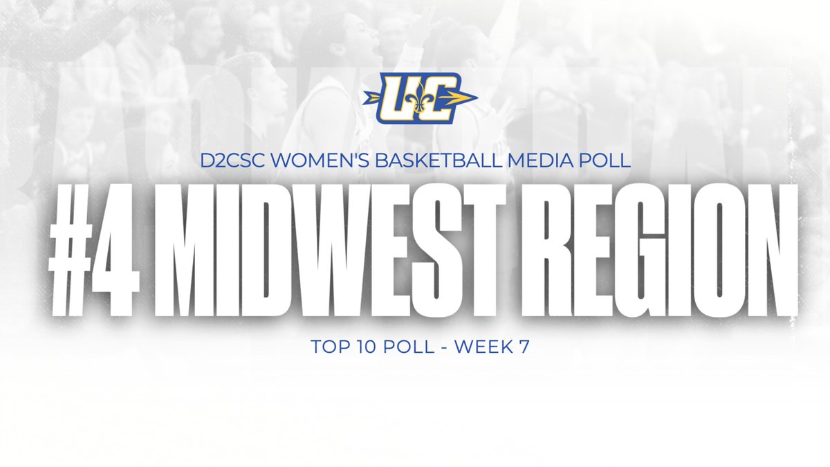 UCArrows's tweet photo. The Arrows are ranked 4th in the Midwest Region behind Grand Valley, Ashland, and Ferris State ! #ArrowsNation https://t.co/dV3jmRz4fg