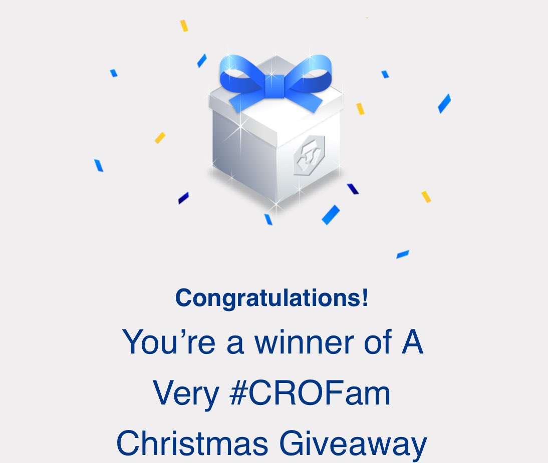 Gm #crofam !!!! 🦁🦁
Thanks for the fantastic prize 🏆@cryptocom @cryptocomnft @kris @ericnode #Christmasgiveaway #Giveaway #Christmas2023 #FFTB  #BornBrave  $CRO