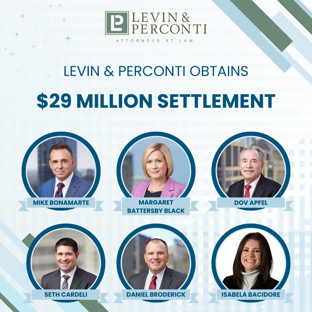 After a three-week trial, and one day before closing arguments were set to begin, Levin &amp; Perconti secured a $29 million settlement for the family of an 11-year-old girl for injuries suffered during childbirth. Read more here: ow.ly/szzA50QoYnr