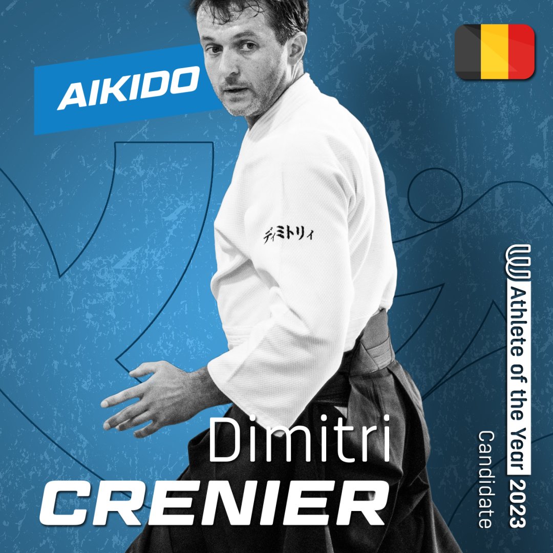 Dimitri Crenier 🇧🇪, one of EU's youngest 6th Dan Aikikai, started #Aikido at 9, trained in Belgium & Tokyo. Now a top coach, he achieved 6th Dan in 2017. He's in The World Games Athlete of the Year poll! Vote: theworldgames.org/awards/Athlete… #TheWorldGamesAOTY @teambelgium @iafaikido