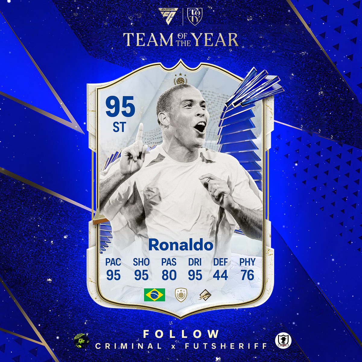 Davizosky's tweet photo. Si me toca este Ronaldo Nazario TOTY 🇧🇷 salgo corriendo desnudo por mi ciudad. Guarden. https://t.co/cZjK18Tw6k