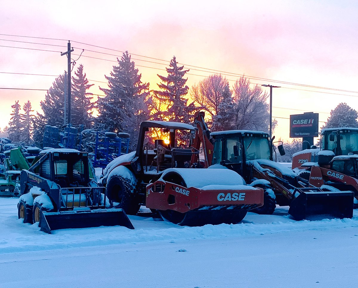 Snowy sunrises from Titan Machinery - Rexburg, ID... ❄️