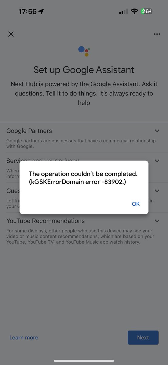 Adjmgee's tweet photo. @madebygoogle trying to re add my devices and keep getting this error. #help https://t.co/Uh4dKP0PQW