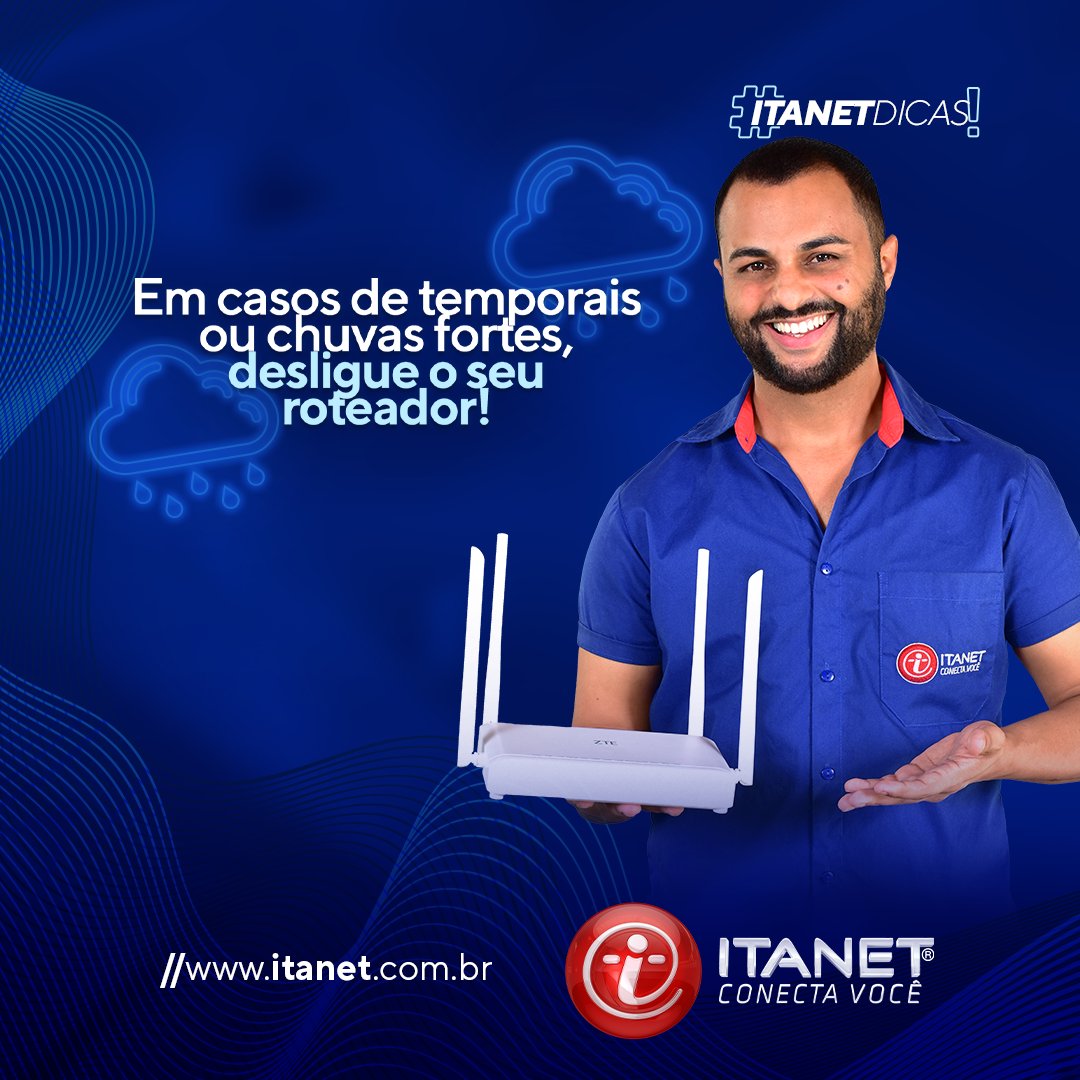 itanetconectavc's tweet photo. Em tempestades fortes, proteja sua conexão desligando o roteador. Priorize a segurança e mantenha seus momentos online sempre resguardados. ☔️💻
#Itanetdicas #Itanet #Itanetconectavocê https://t.co/Gp7AvW9wGU