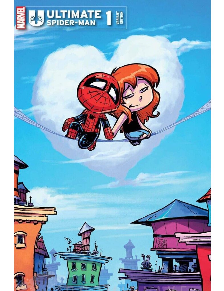 スパイダーマン&メリージェーン　スコッティヤング　ミニスタチュー スパイダーマン&メリージェーンスコッティヤングミニスタチュー