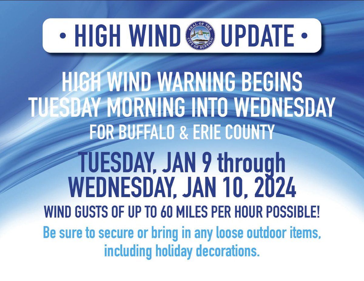 BuffaloNYPolice's tweet image. A Travel Advisory is now in effect in Buffalo and Erie County. High winds could down power lines &amp;amp; trees. Motorists should use caution when traveling today.