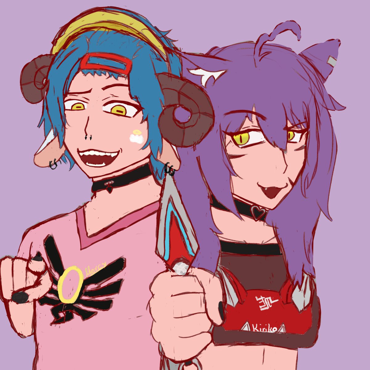 habe mal wieder einen sketch gemacht👀 von mir und <a href="/Lunyaaaaa/">🌸🖤Løûmî le Luna🖤🌸 Comms 0/0</a> mit merkmalen von unseren overwatch mains~ ich denke das ist dein main? :0 ich dachte ich mach so einen "bitch you want healing? beg!" gesichtsausdruck xD dein oc macht mir einfach spaß zu zeichnen qwq