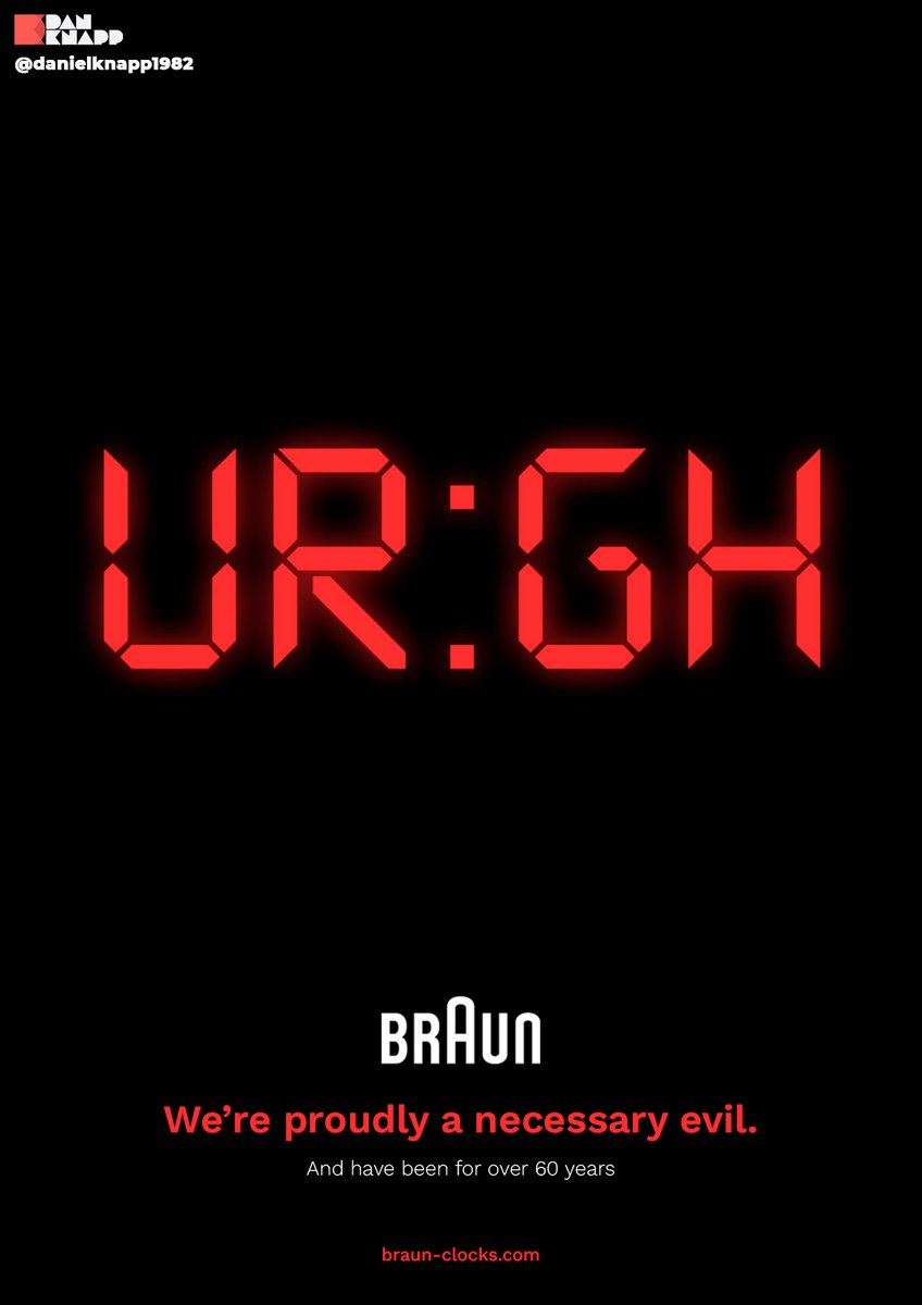 Time to get up!
<a href="/OneMinuteBriefs/">One Minute Briefs ⏱️</a> #AlarmClocks ⏰<a href="/Braunwatches/">Braun Time</a> #SpecAd