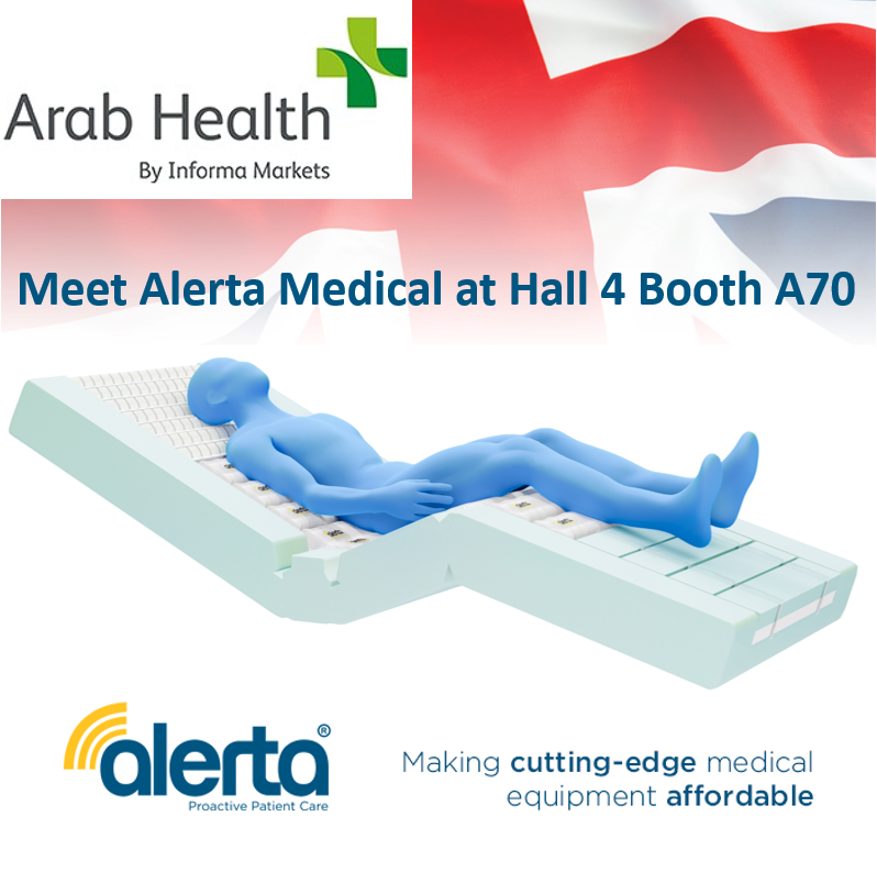 AlertaMedical's tweet photo. Come to Arab Health ‘24 and visit us in Hall 4 Booth A70 &amp; test the world's first 4 in 1 Sensaflo Hybrid mattress with foam-filled air cells &amp; SensaGel® adaptive foot cells. https://t.co/fEdSrGtKnL