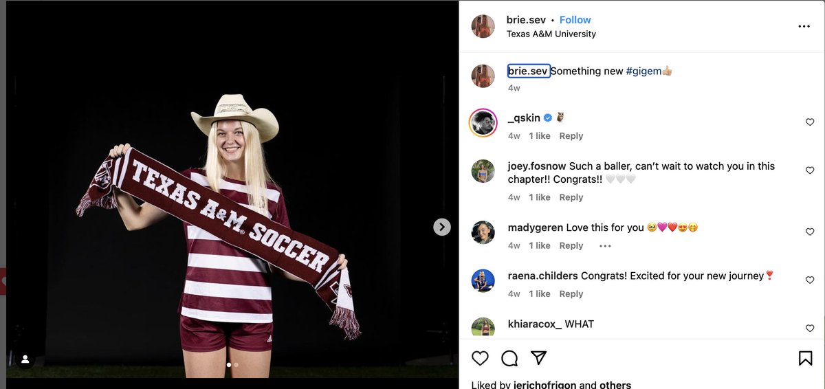 ECNL/GA/Recruiting/College Soccer (@imyouthsoccer) on Twitter photo Congratulations <a href="/SevernsBrie/">Brie Severns</a> !! A junior transferring to <a href="/AggieSoccer/">Texas A&M Soccer</a> and started 31 games for Kansas over the past three seasons #TransferPortal Congratulations <a href="/SevernsBrie/">Brie Severns</a> !! A junior transferring to <a href="/AggieSoccer/">Texas A&M Soccer</a> and started 31 games for Kansas over the past three seasons #TransferPortal