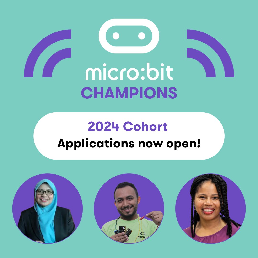📢Are you an educator using the micro:bit in your classroom? 💪Do you enjoy helping others to get started with the micro:bit? 👉Then the micro:bit Champions program is for you!
👀Learn more and apply by January 29th👇
microbit.org/champions/
#microbit #TechForGood #TEACHers