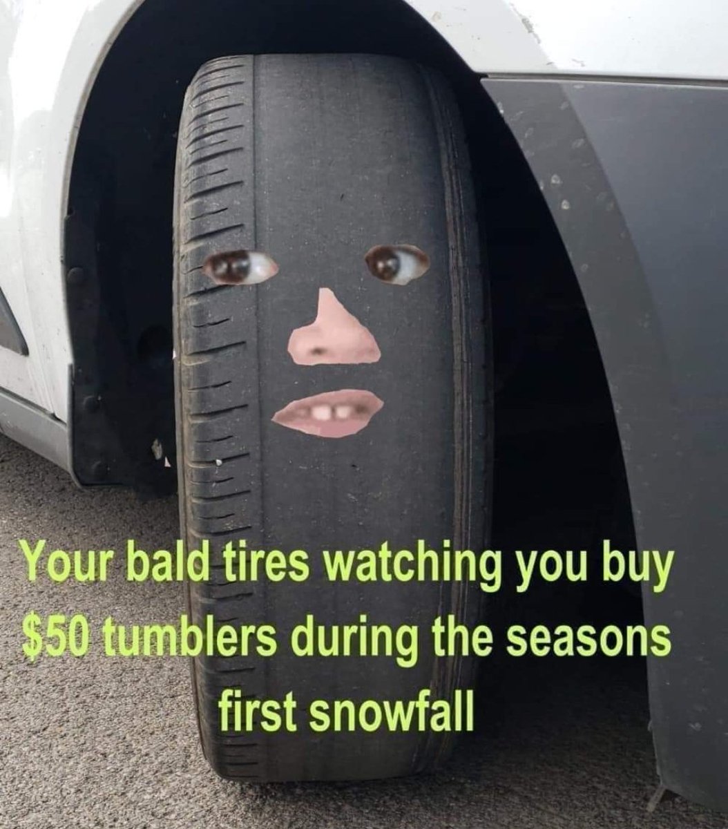 Mo_Islaweynnn's tweet photo. Lol stay off the road if your tires look like this #snowday 🤣😂😅 https://t.co/O7oOcu6VK7