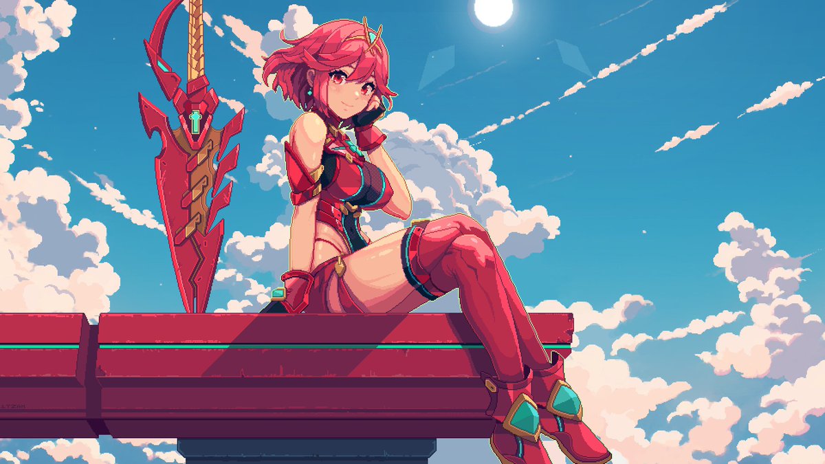 1TZAH's tweet photo. Pyra #pixelart wallpaper. https://t.co/UiPEz9QCtE