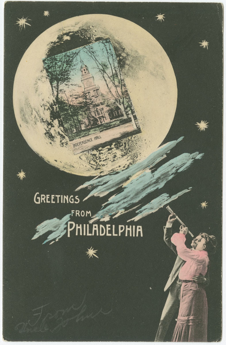Greetings from Philadelphia!
Did you know that we have hundreds of postcards of Philadelphia in our digital collections? And thousands more that haven't been digitized yet. Here's one of our favorites, published ca 1920 by the Photo and Art Postal Card Company, NY.