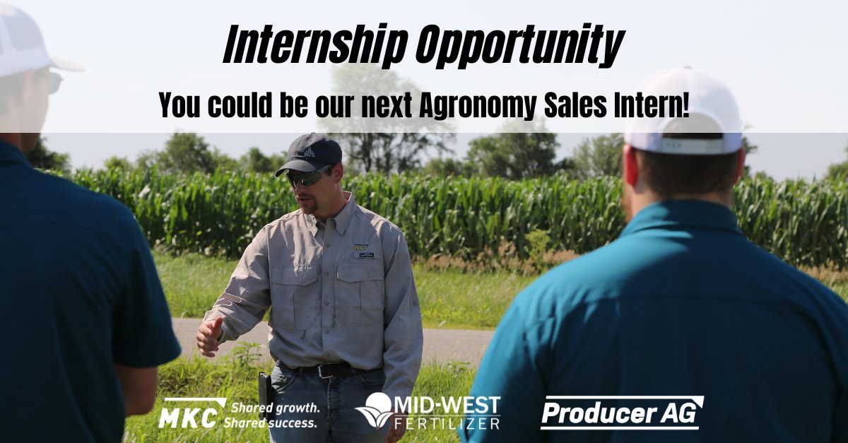 midkscoop's tweet photo. We are searching for a talented individual to join our team as an Agronomy Sales Intern! If you are interested in a career in agronomy sales, visit https://t.co/yDOHlFfGQU #sharedgrowthsharedsuccess #mkcintern https://t.co/ddtRud7k22