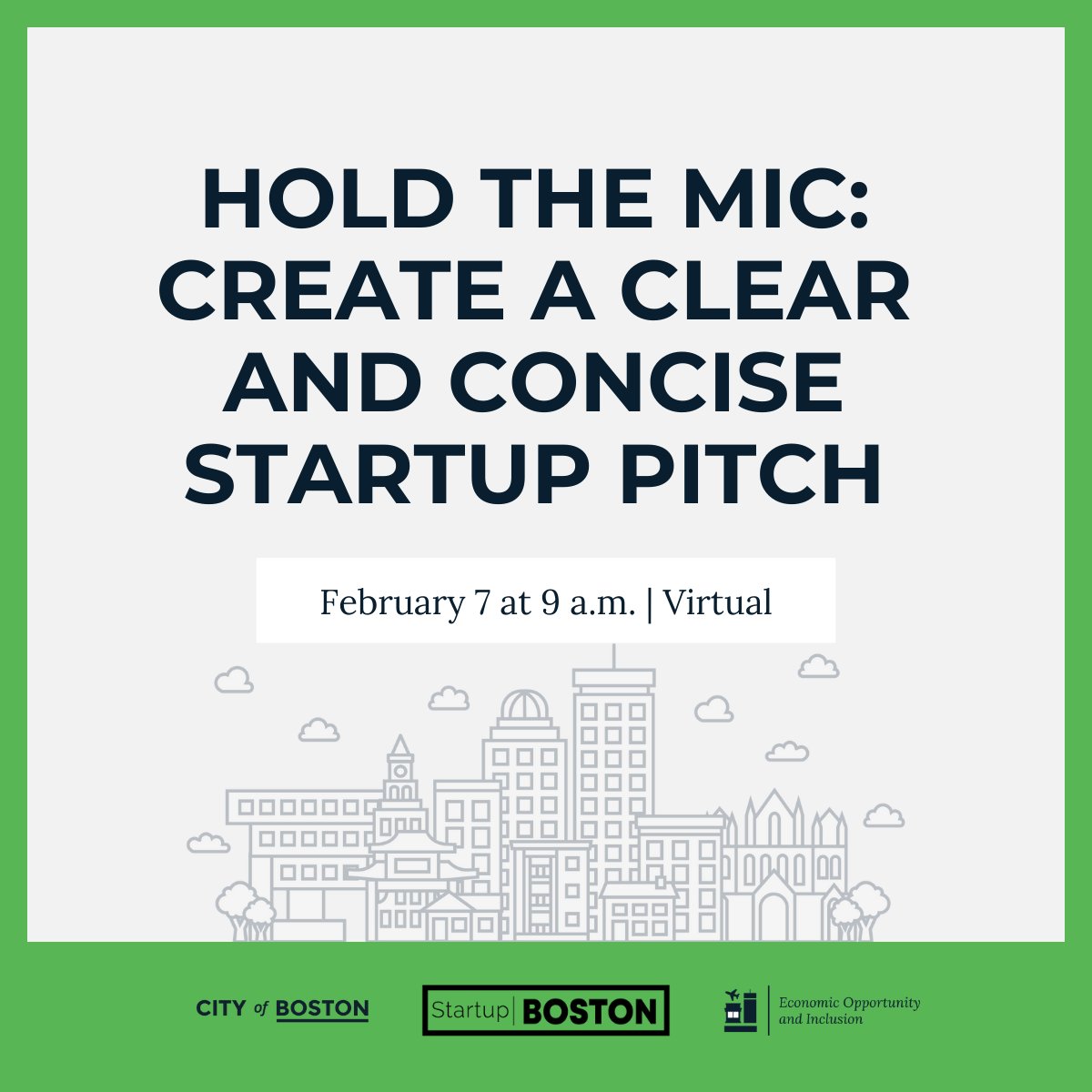 Startup Boston (@startupbosorg) on Twitter photo We’re excited to see you for our second event with <a href="/bostonoeoi/">Office of Economic Opportunity & Inclusion</a> on Feb 7th @ 9am for our virtual event that will dive into how to create a clear and concise elevator pitch.
Grab your free ticket right here: startupbos.info/cityofboston We’re excited to see you for our second event with <a href="/bostonoeoi/">Office of Economic Opportunity & Inclusion</a> on Feb 7th @ 9am for our virtual event that will dive into how to create a clear and concise elevator pitch.
Grab your free ticket right here: startupbos.info/cityofboston