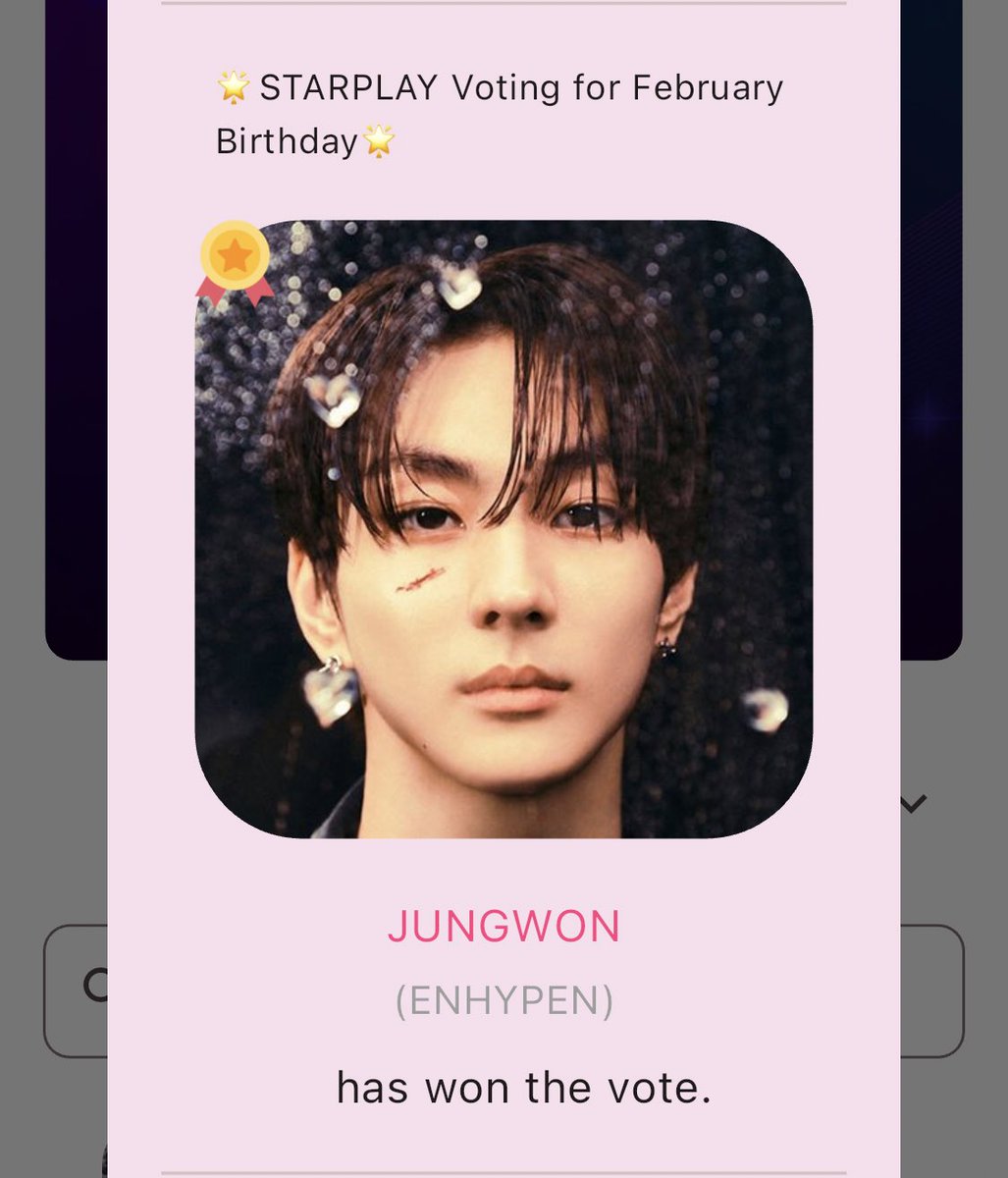 _jyangwon's tweet photo. 2ND WIN TONIGHT 🎉🥰 jungwon won on starplay for his bday poll!! our votes went up to 1.6M votes from 400k which is actually INSANEE!! keep this energy on other votings esp on HMA. for those who voted, you did really well 🫂🤍 https://t.co/i878I8CbYV