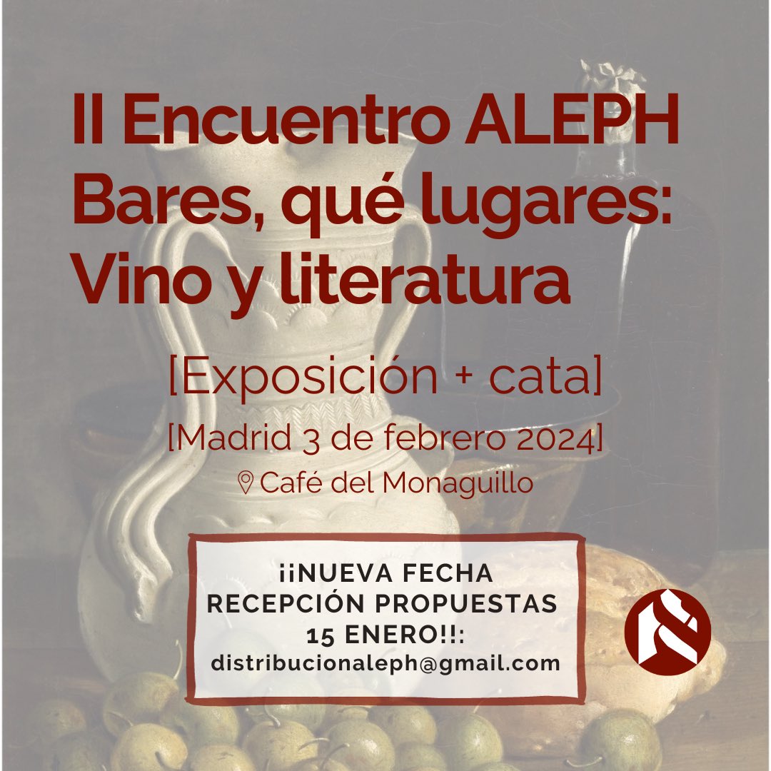 Hemos cambiado el día de viernes a sábado y hemos ampliado el periodo de recepción de propuestas hasta el 15 de enero. Os recordamos que será una amena actividad y que las exposiciones son opcionales y de carácter distendido. ¡Animaos!