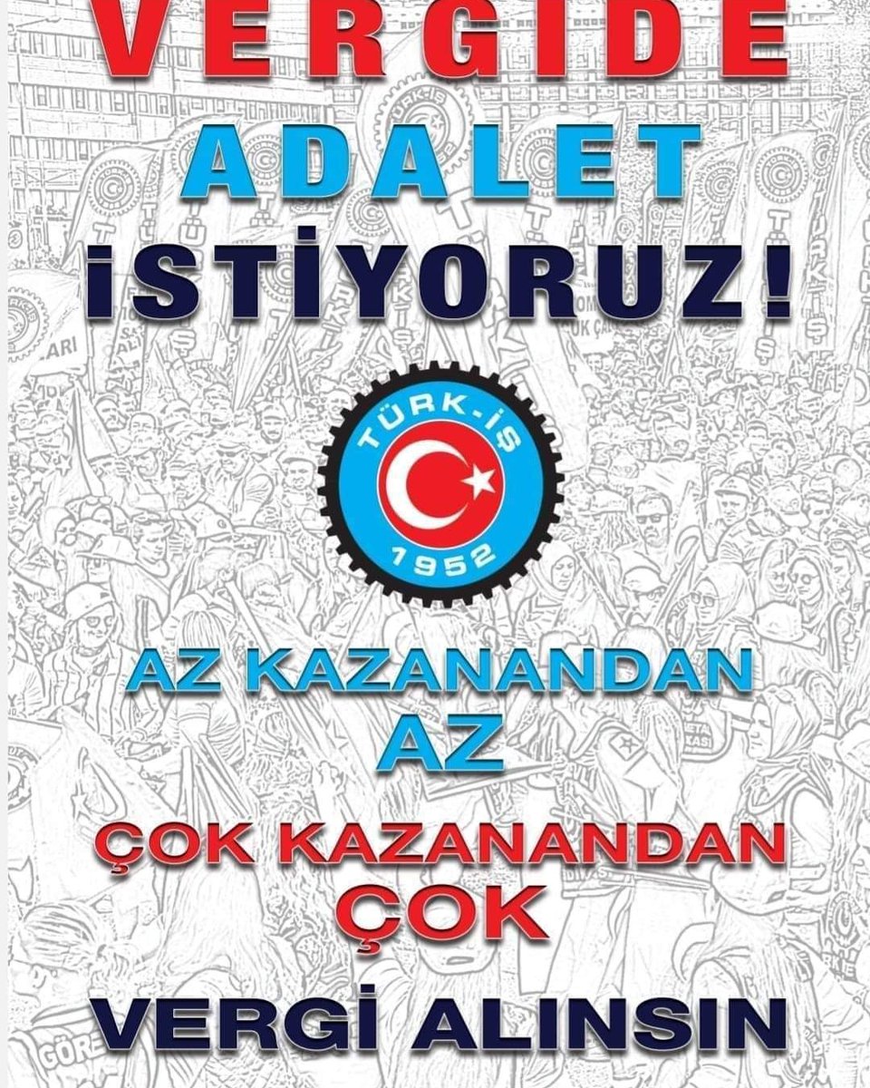 AZ KAZANANDAN AZ, ÇOK KAZANANDAN ÇOK VERGİ ALINSIN!
#vergideadalet!
Türkiye’de TÜRK-İŞ Var...
<a href="/turkiskonf/">TÜRK-İŞ</a> 
<a href="/Guvenlik_is/">Güvenlik-İş Sendikası</a>
