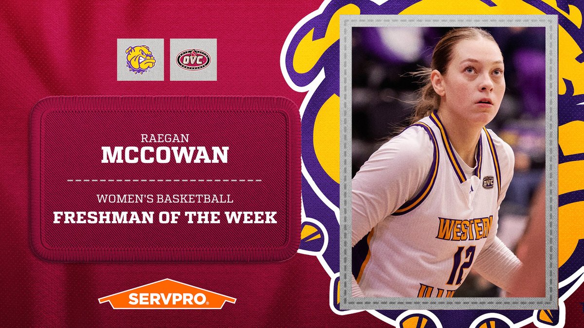 𝗢𝗩𝗖 𝗪𝗼𝗺𝗲𝗻'𝘀 𝗕𝗮𝘀𝗸𝗲𝘁𝗯𝗮𝗹𝗹 🏀 𝗙𝗿𝗲𝘀𝗵𝗺𝗮𝗻 𝗼𝗳 𝘁𝗵𝗲 𝗪𝗲𝗲𝗸
<a href="/WIUWBB/">Western Illinois Women's Basketball</a> guard Raegan McCowan

• Averaged 16.5 points and 11.0 rebounds; Posted double-double against SEMO with 21 points &amp; 13 boards.

#OVCit | #GoNecks | Presented by <a href="/SERVPRO/">SERVPRO</a>