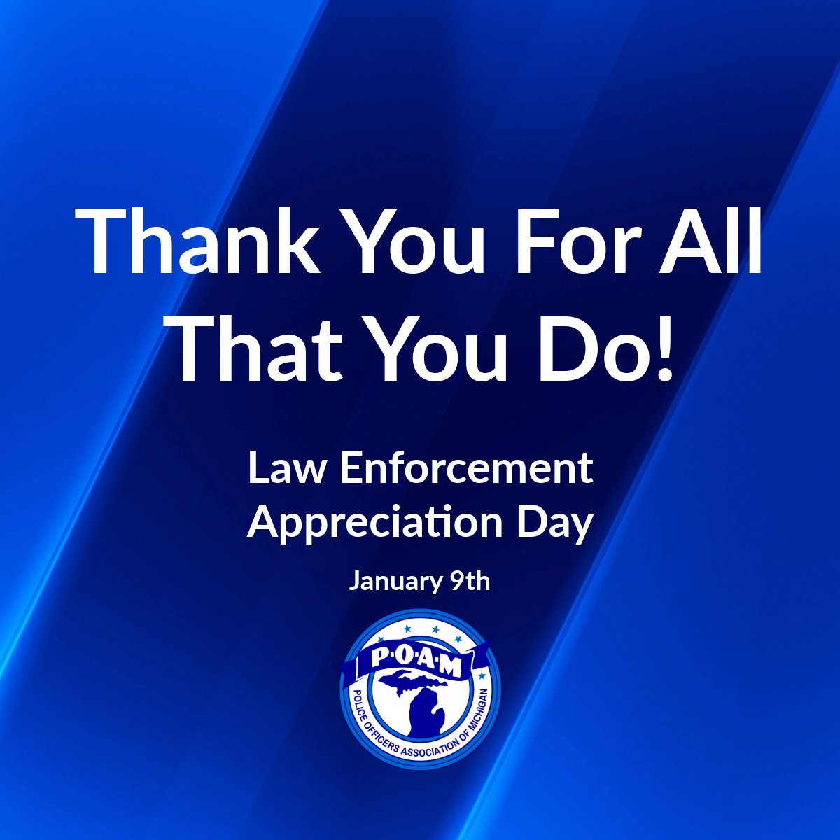 To law enforcement officers, active or retired, we wish all police officers, sheriffs, and members a wonderful National Law Enforcement Appreciation Day.

#NationalLawEnforcementAppreciationDay
#LawEnforcement
#ThankYou