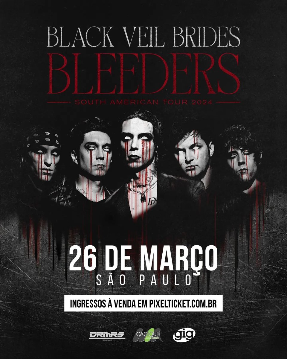 izzomrm's tweet photo. Black Veil Brides no Brasil! 🤘🏻🇧🇷

Banda se apresenta em São Paulo, no Terra SP, dia 26 de março! Quinteto ainda passa por Chile, Colômbia e Argentina. 🔥

🎟️ Vendas na sexta-feira, (12), pela PixelTicket. https://t.co/VtWVXFT71W