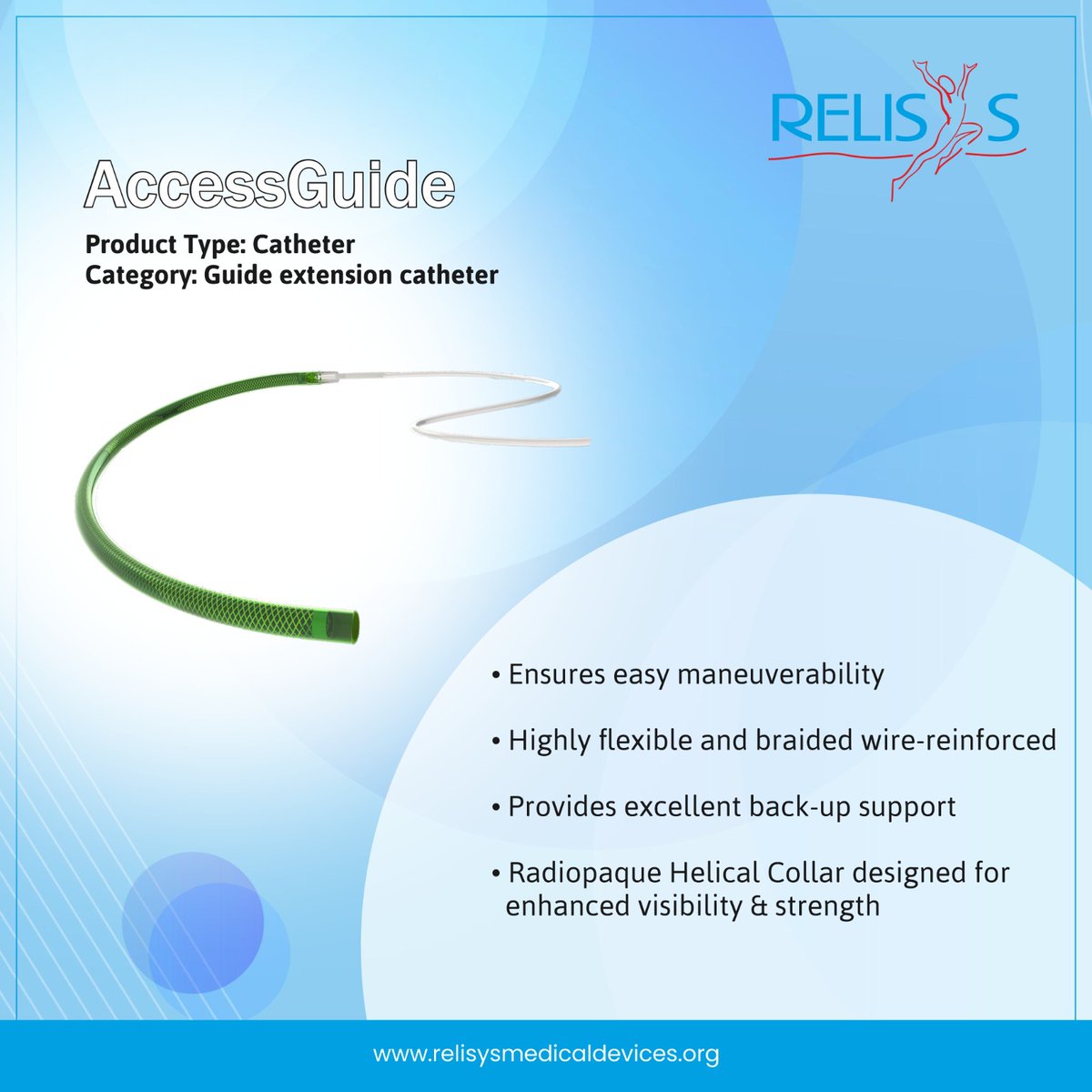 relisysmedical's tweet image. AccessGuide: Guide Extension Catheter

#accessguide
#guidecatheter
#minimallyinvasive
#relisysmedicaldevices
#cardiovascularhealth
#angioplasty
#catheter
#pci

For more details, visit: relisysmedicaldevices.org/our_products/a…

please drop us an email at: info@relisysmedicaldevices.org