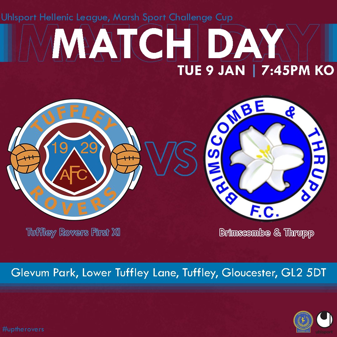 Tuffley Rovers FC (@tuffleyroversfc) on Twitter photo We have football at Glevum Park this evening, when we host <a href="/Btfcthemeadow/">Brimscombe & Thrupp FC</a> in the <a href="/HellenicLeague/">Hellenic League</a> Marsh Sport Challenge Cup.
KO is 7:45pm.
Admission:
£6
£4 concessions
U15s free
Season Tickets valid
#uptherovers We have football at Glevum Park this evening, when we host <a href="/Btfcthemeadow/">Brimscombe & Thrupp FC</a> in the <a href="/HellenicLeague/">Hellenic League</a> Marsh Sport Challenge Cup.
KO is 7:45pm.
Admission:
£6
£4 concessions
U15s free
Season Tickets valid
#uptherovers