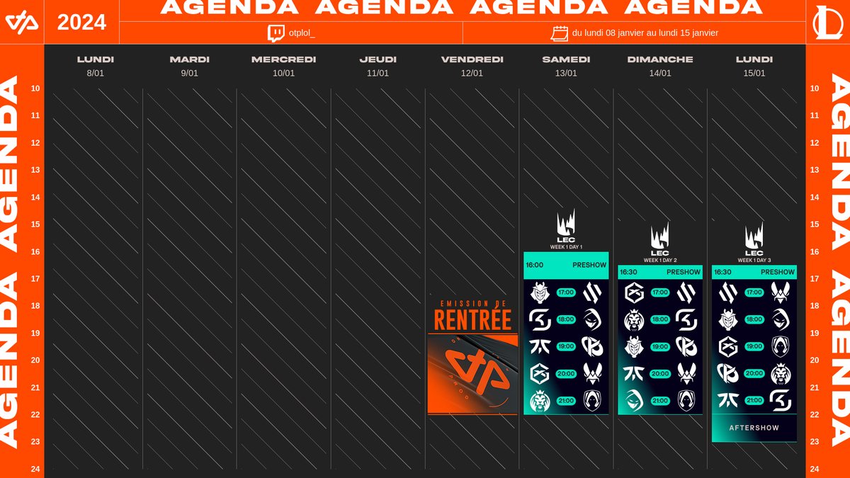 OTP_LoL's tweet photo. Cette semaine, le League of Legends compétitif reprend pour 2024 ! 🤗

📅 Vendredi 19h - L'émission de la rentrée avec évidemment nos tier list 👀

📅 Samedi | Dimanche | Lundi - La reprise du LEC pour cette nouvelle saison avec tant d'enjeux et de bangers à venir ! https://t.co/NU1uNiZFxf