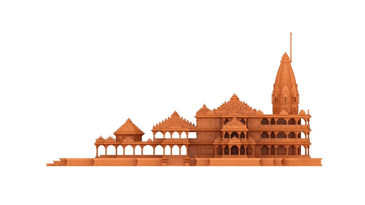avadh_barsam's tweet photo. Ram Mandir's 3D model rendering is done by me. The detail may not be the same. This is only artwork. #JaiShreeRam https://t.co/auMzis4Rtk